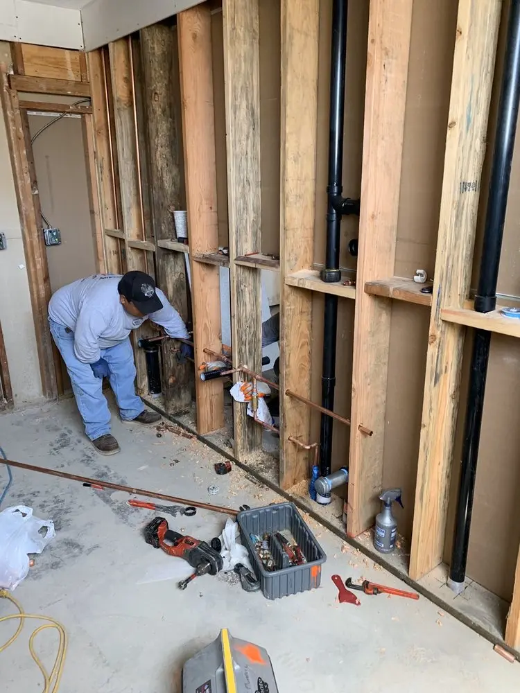 Commercial rough-in plumbing for Trenchless Sewer Repair in Downtown Chapel Hill